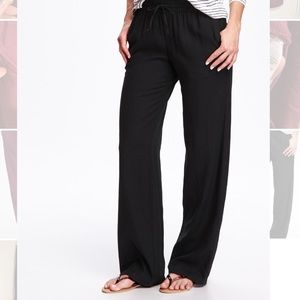 Old Navy linen-blend black wide-leg pant